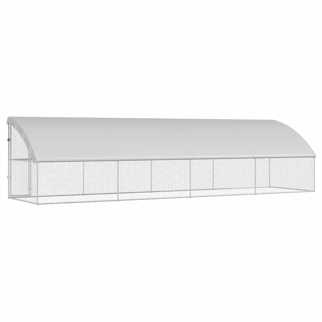 Hühnerkäfig 4 pcs Silber 800 x 200 x 200 cm Verzinkter Stahl