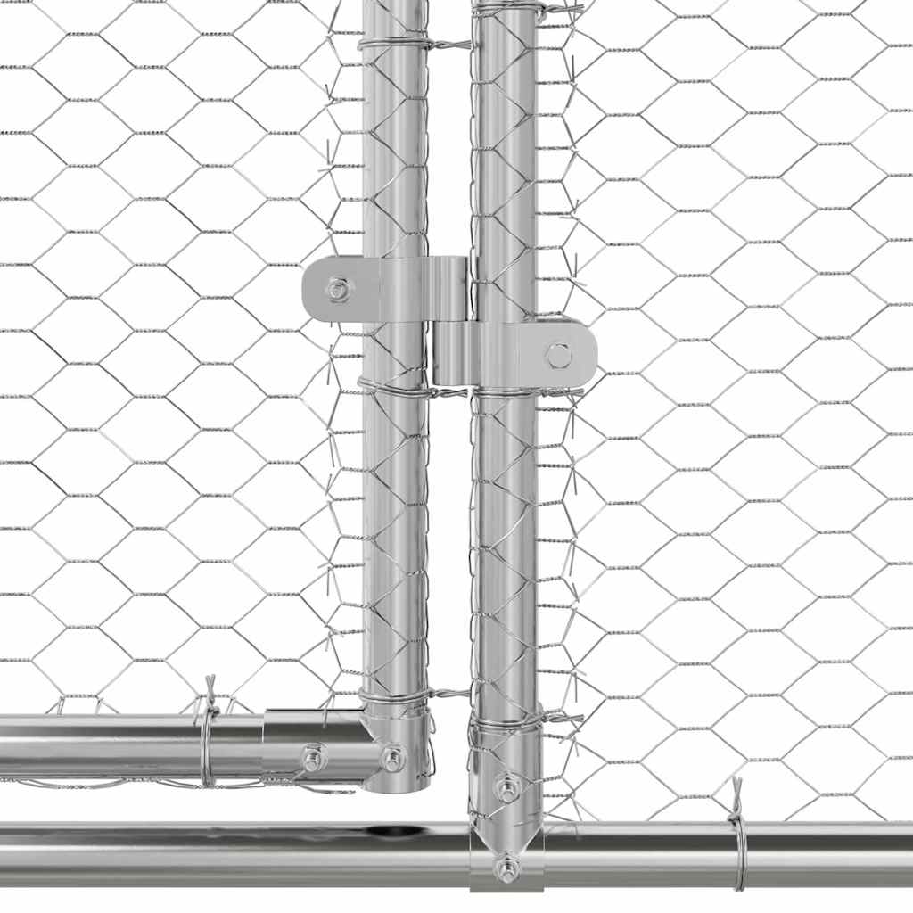 Hühnerkäfig 3 pcs Silber 600 x 200 x 200 cm Verzinkter Stahl
