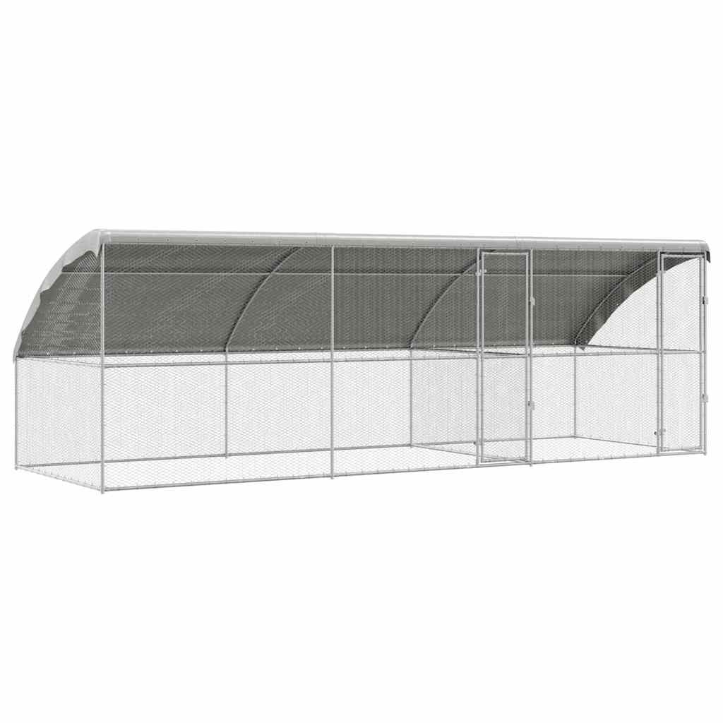 Hühnerkäfig 3 pcs Silber 600 x 200 x 200 cm Verzinkter Stahl