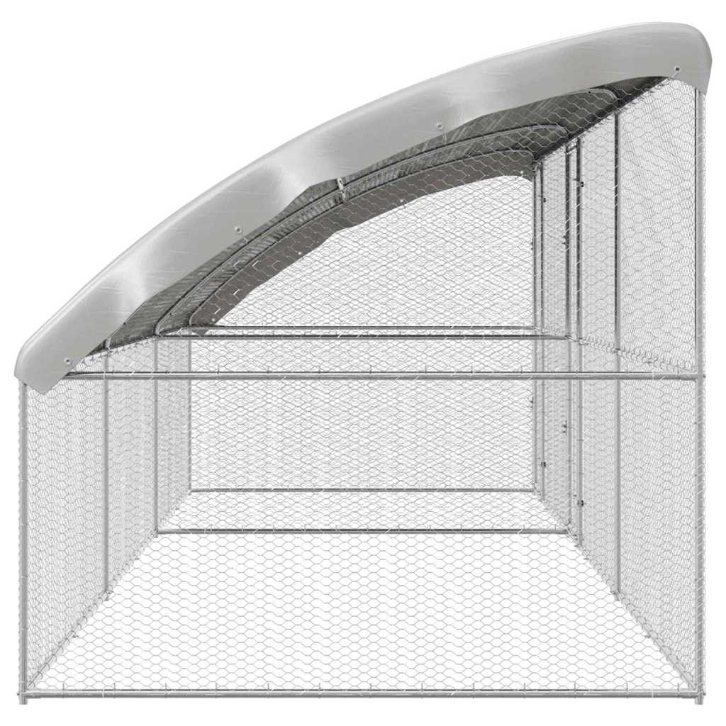 Hühnerkäfig 3 pcs Silber 600 x 200 x 200 cm Verzinkter Stahl