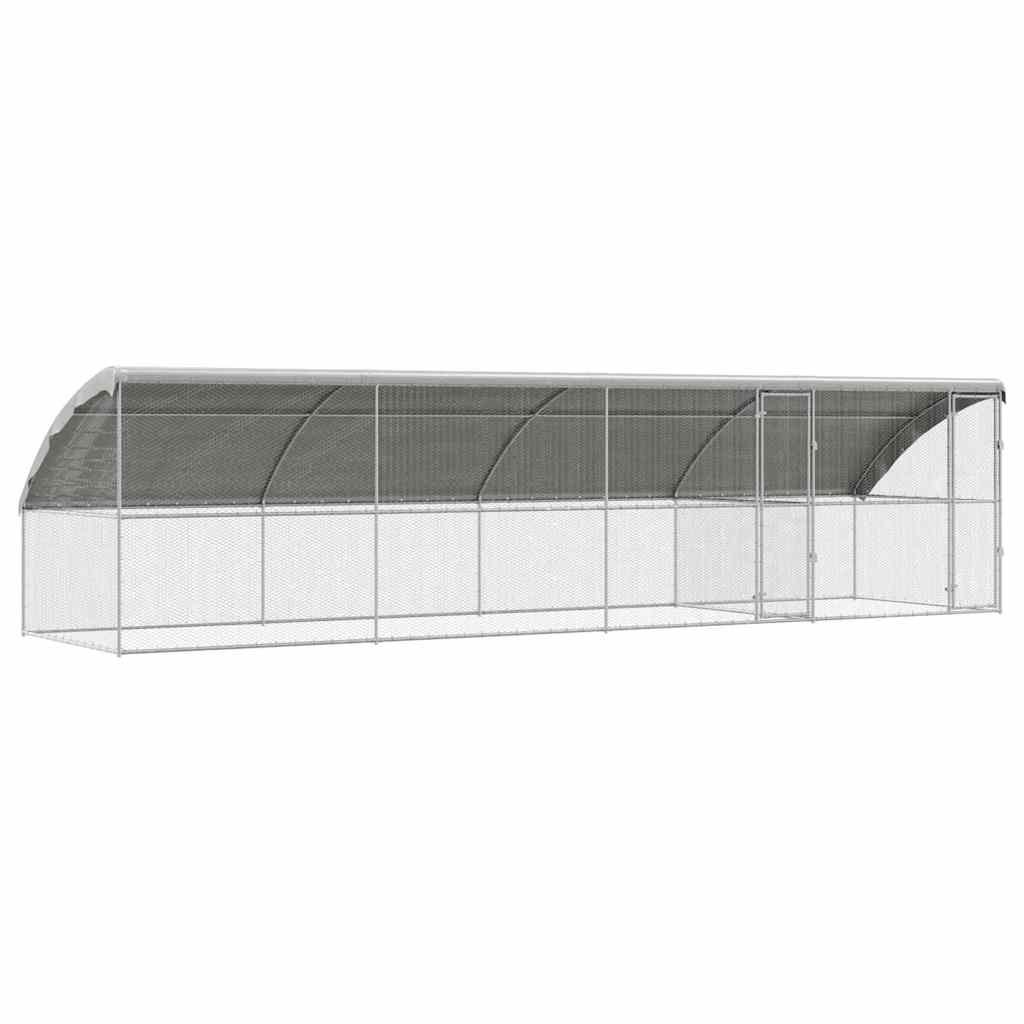 Hühnerkäfig 4 pcs Silber 800 x 200 x 200 cm Verzinkter Stahl