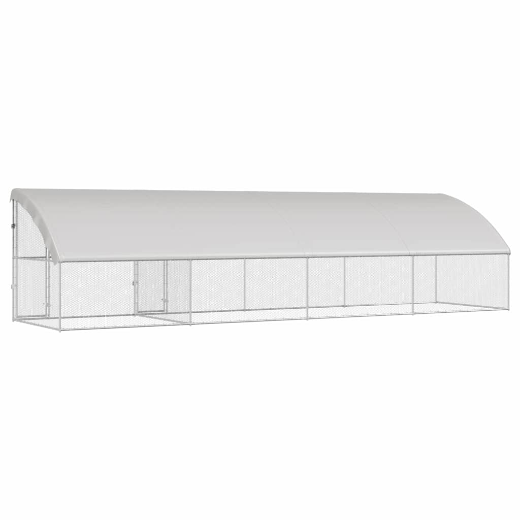 Hühnerkäfig 4 pcs Silber 800 x 200 x 200 cm Verzinkter Stahl