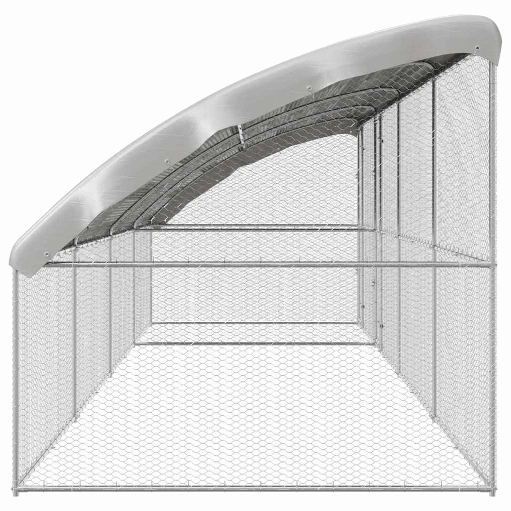 Hühnerkäfig 4 pcs Silber 800 x 200 x 200 cm Verzinkter Stahl