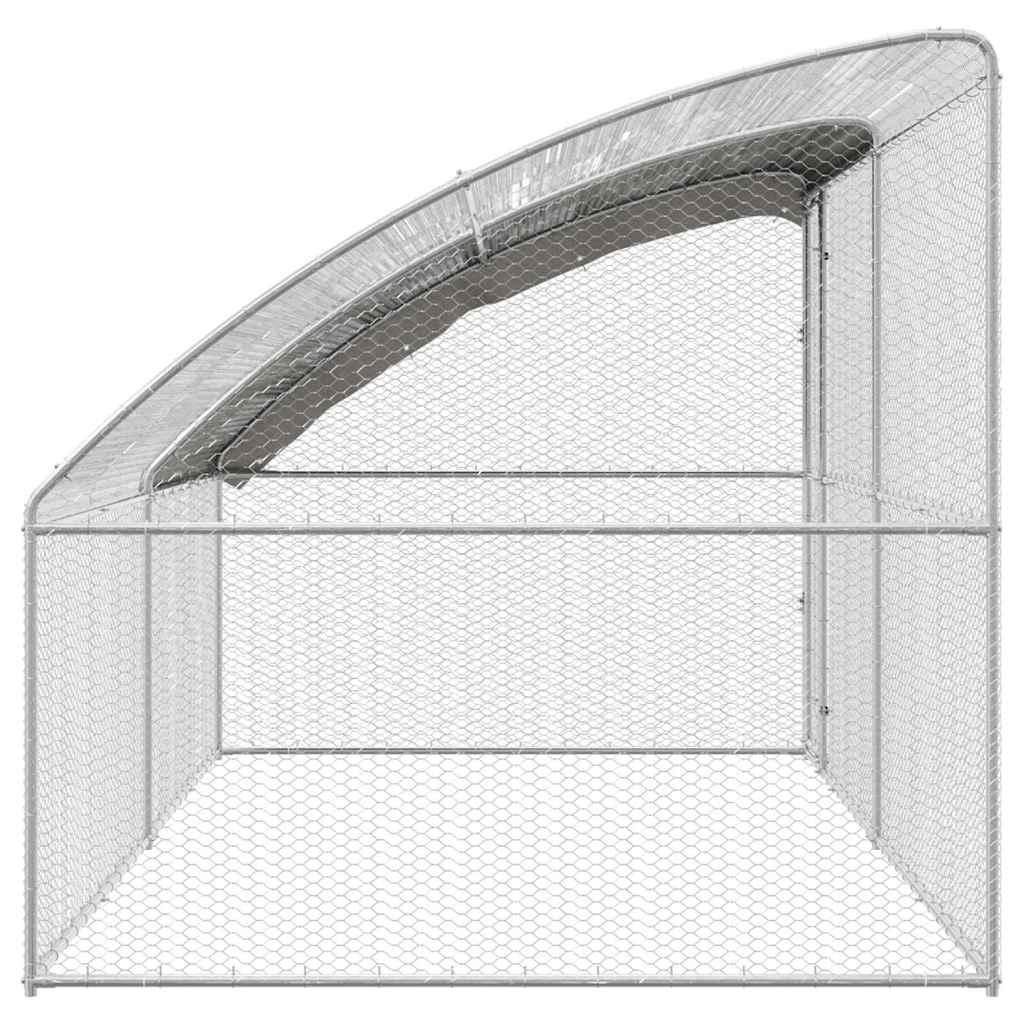 Hühnerkäfig 2 pcs Silber 400 x 200 x 200 cm Stahl und PE