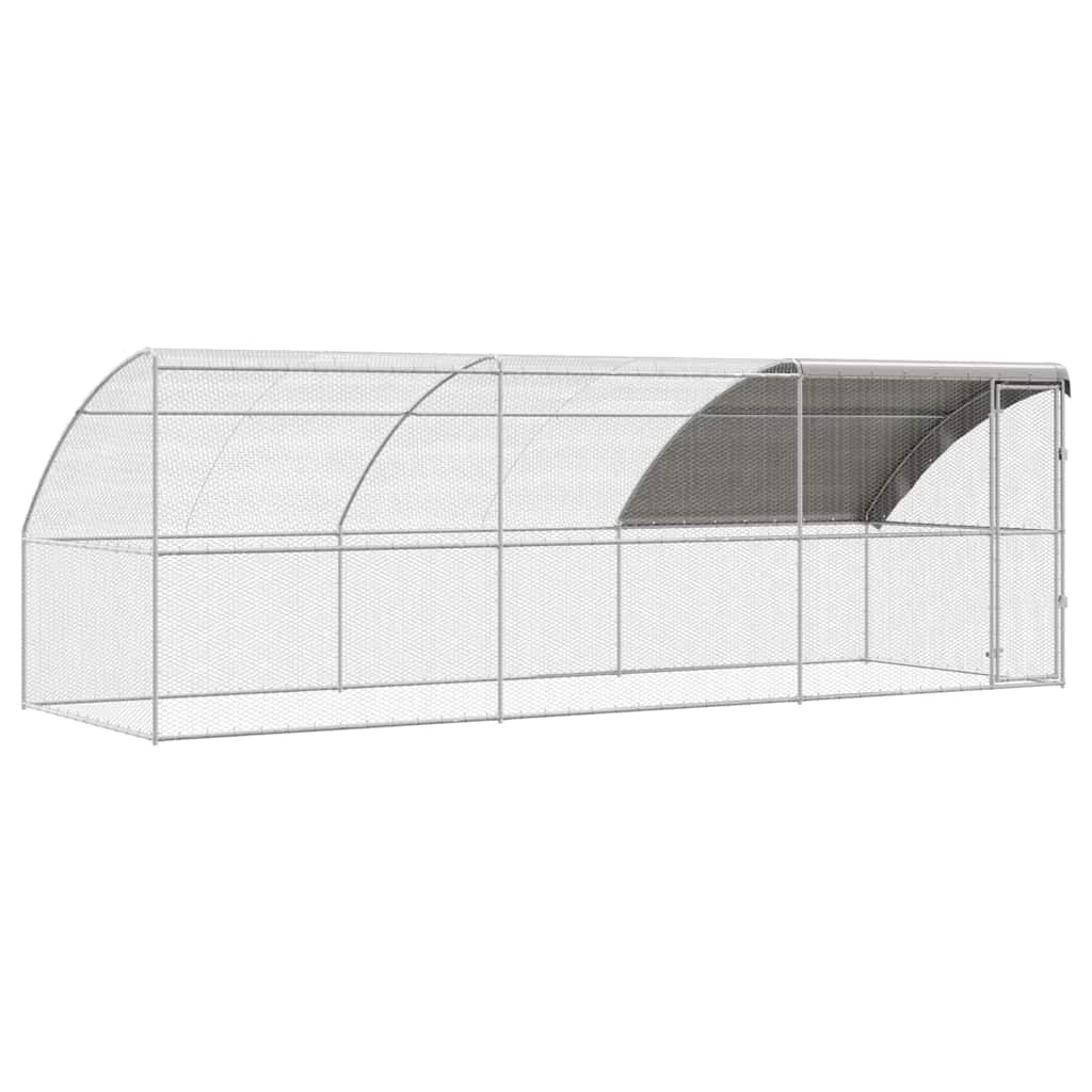 Hühnerkäfig 3 pcs Silber 600 x 200 x 200 cm Stahl und PE