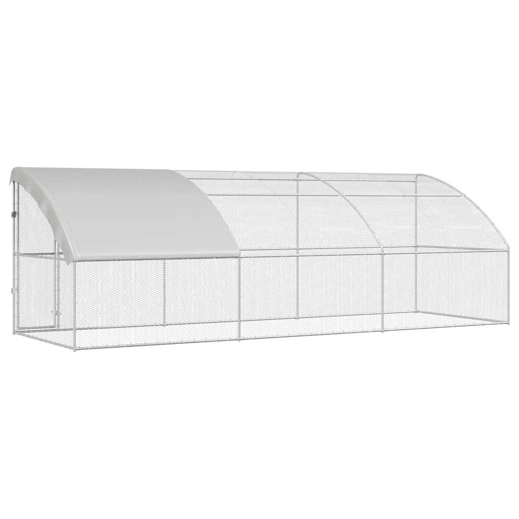 Hühnerkäfig 3 pcs Silber 600 x 200 x 200 cm Stahl und PE