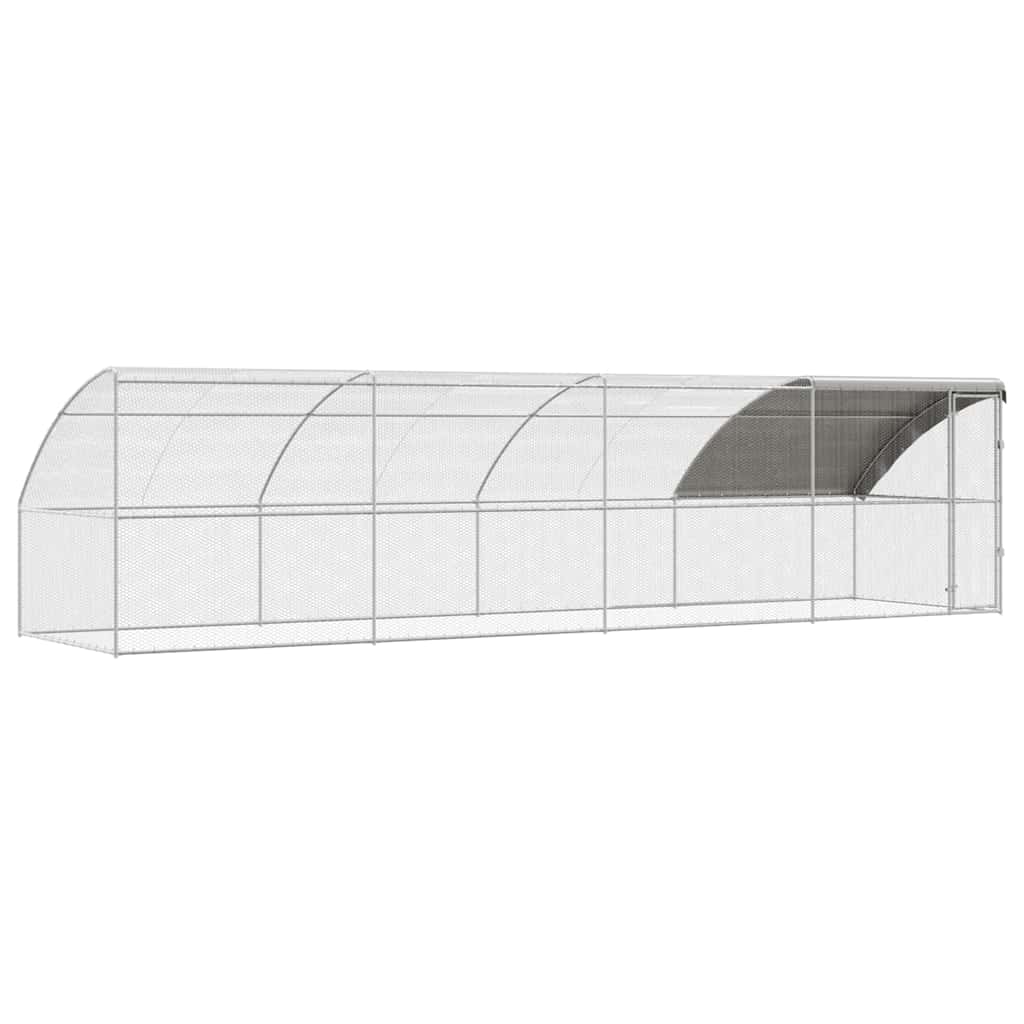 Hühnerkäfig 4 pcs Silber 800 x 200 x 200 cm Stahl und PE