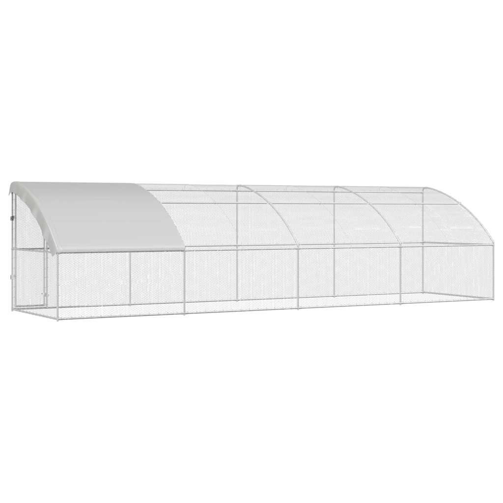 Hühnerkäfig 4 pcs Silber 800 x 200 x 200 cm Stahl und PE
