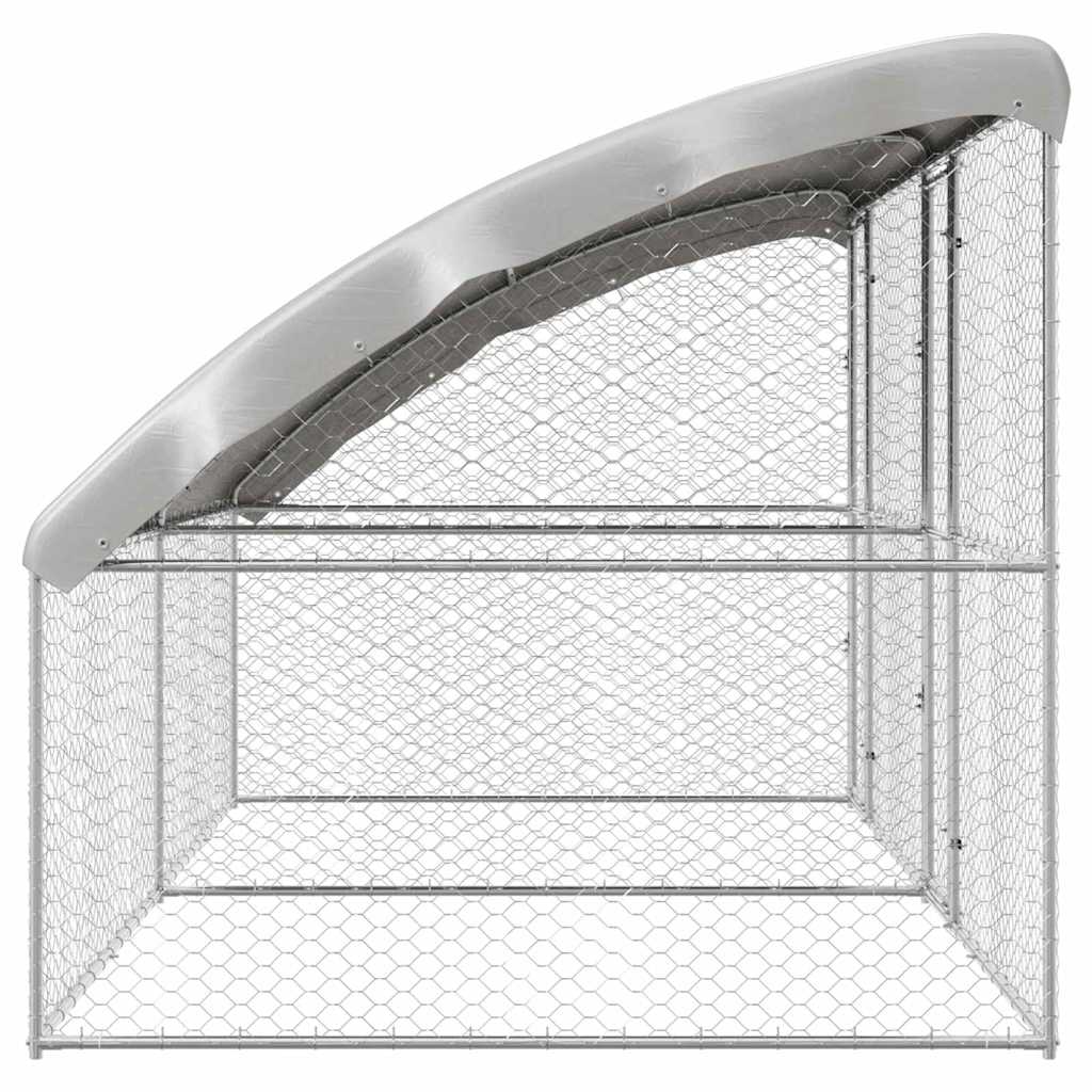 Hundekäfig 2 pcs Silber 4 x 2 x 2 m Verzinkter Stahl