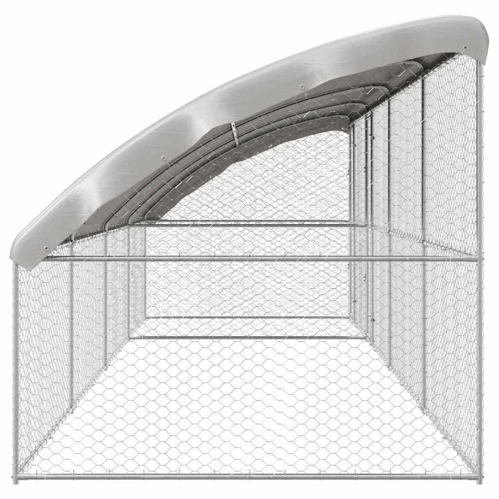 Hundekäfig 4 pcs Silber 8 x 2 x 2 m Verzinkter Stahl