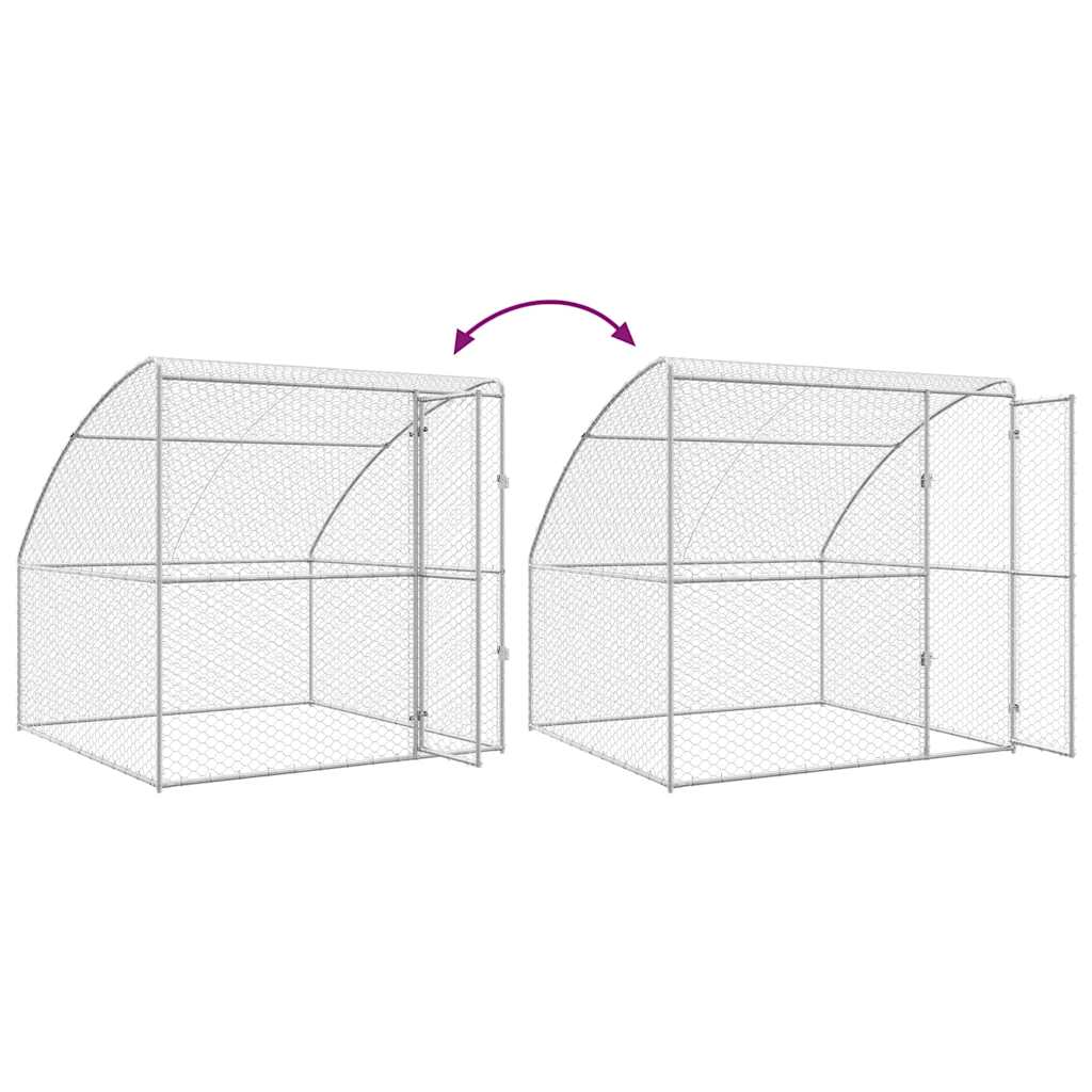Hundekäfig 3 pcs Silber 6 x 2 x 2 m Verzinkter Stahl