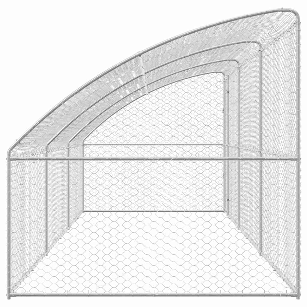 Hundekäfig 3 pcs Silber 6 x 2 x 2 m Verzinkter Stahl