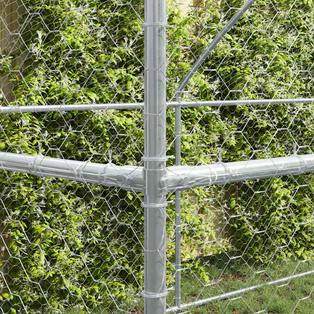 Hundekäfig 4 pcs Silber 8 x 2 x 2 m Verzinkter Stahl