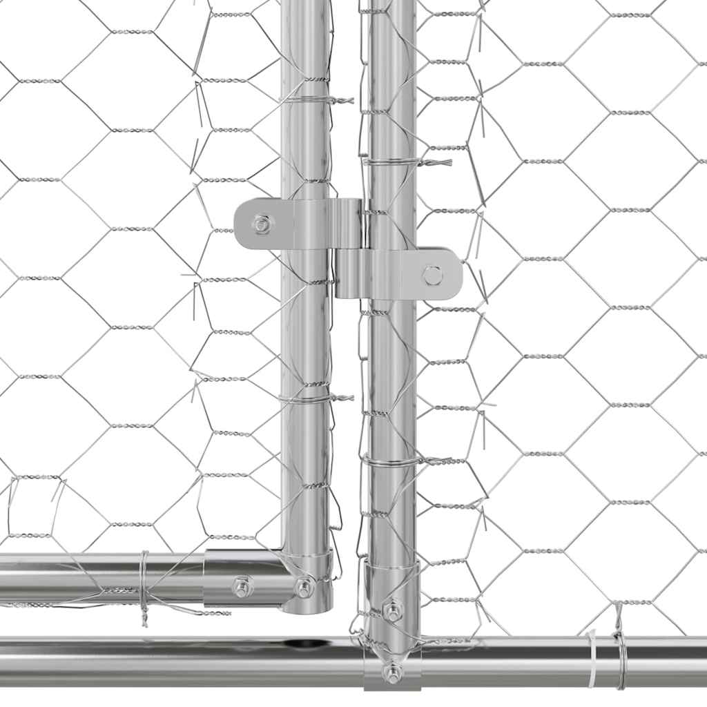 Hundekäfig 4 pcs Silber 8 x 2 x 2 m Verzinkter Stahl