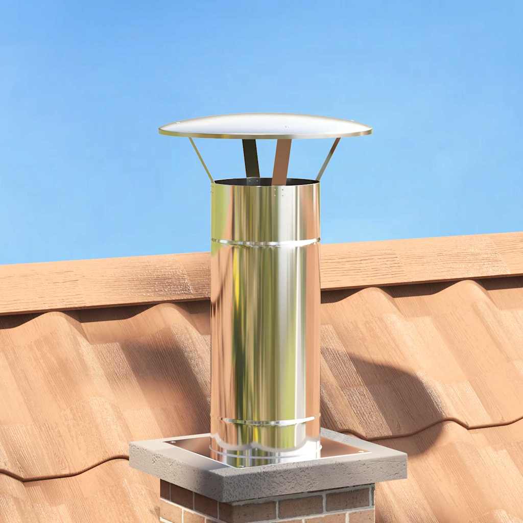 Regenabdeckung Schornstein Silber 35 x 35 x 20 cm Edelstahl