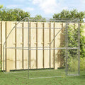 Hundekäfig mit Speicher Silber 2 x 2 x 2 m Verzinkter Stahl