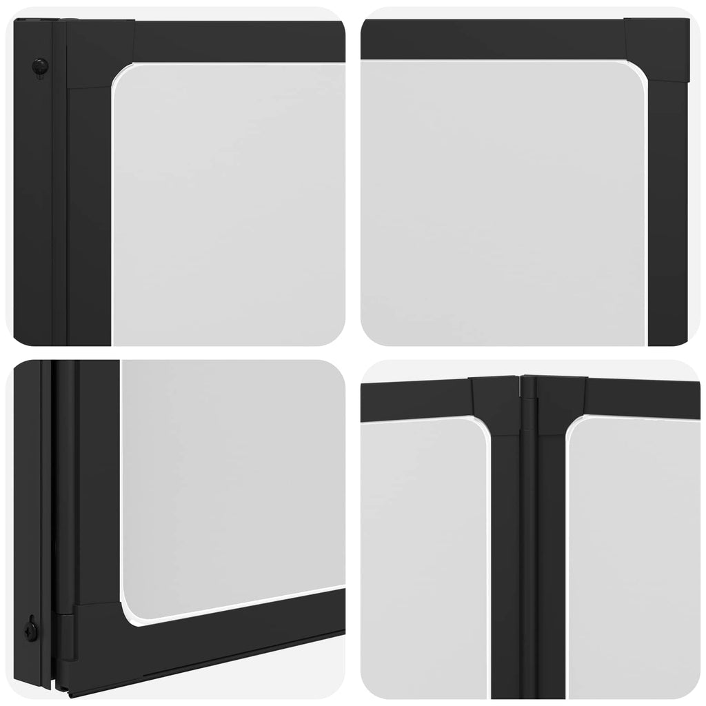 Duschwand Schwarz 120 x 2 x 117 cm Aluminium und PP