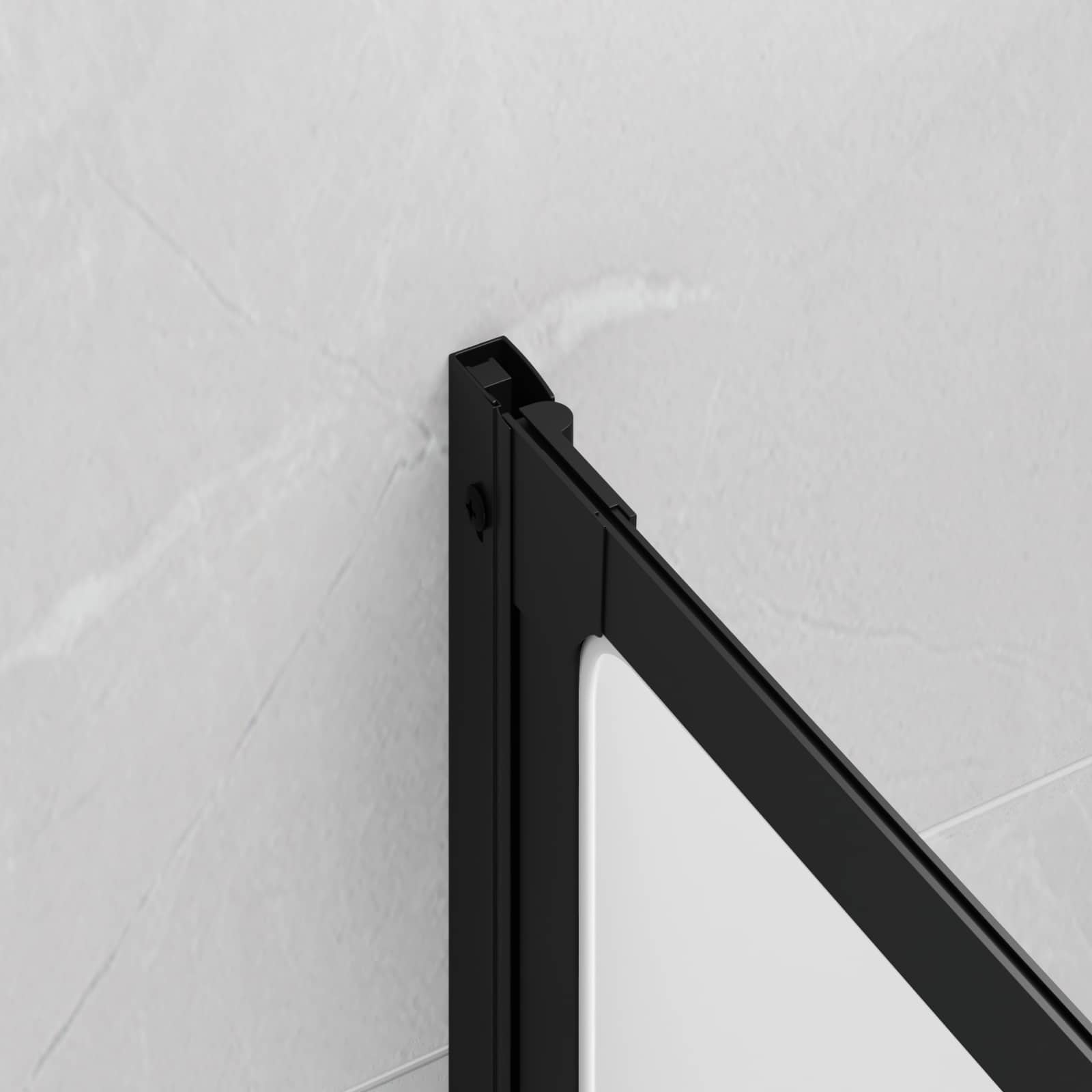 Duschwand Schwarz 132 x 2 x 140 cm Aluminium und PP