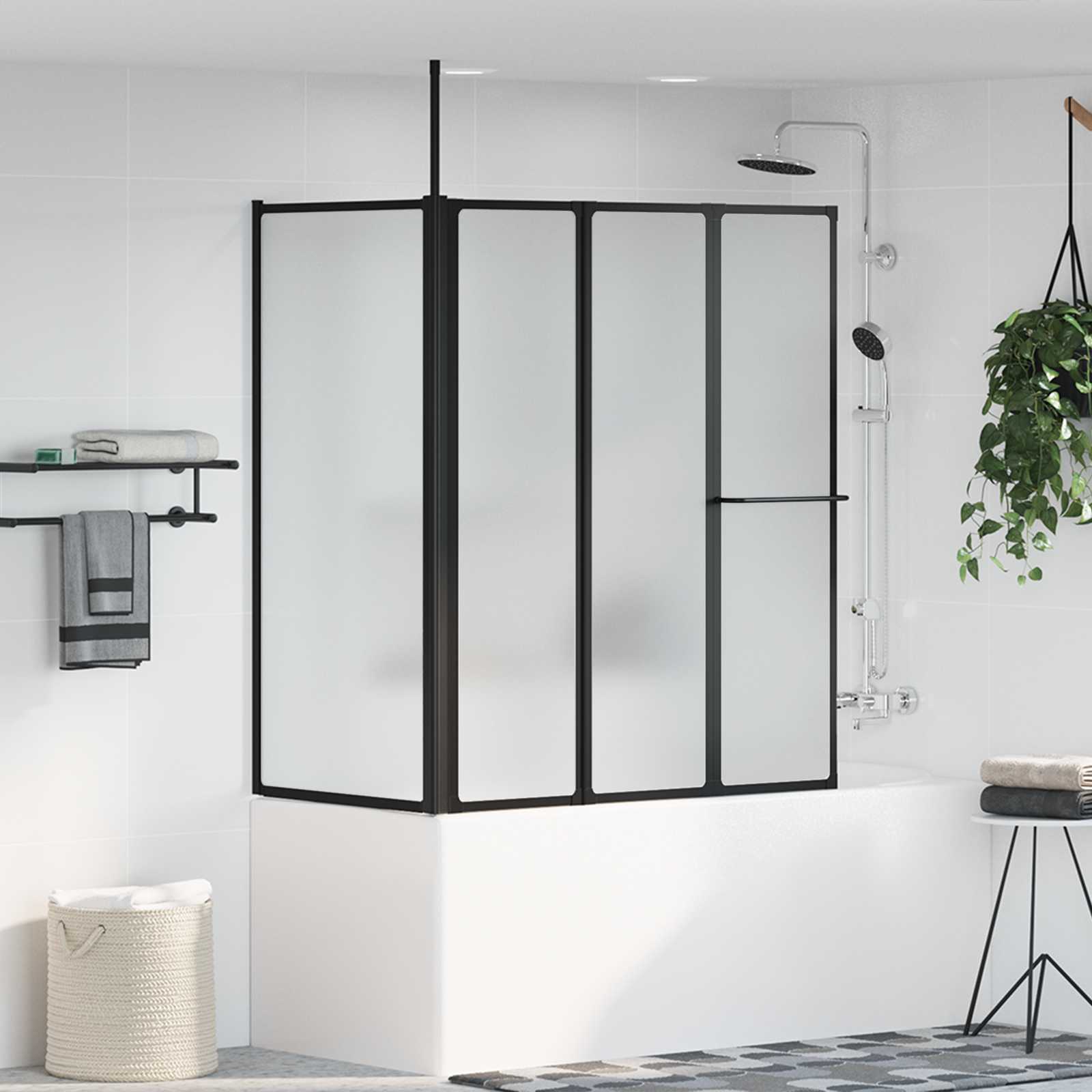 Duschwand Weiß 120 x 70 x 137 cm Aluminium