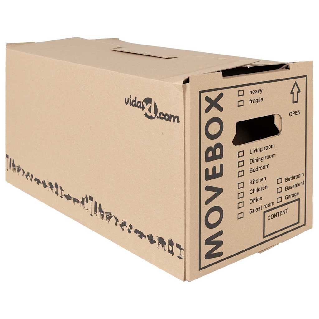 Umzugsbox mit Speicher 20 pcs Natur 59 x 31,5 x 31,5 cm Karton