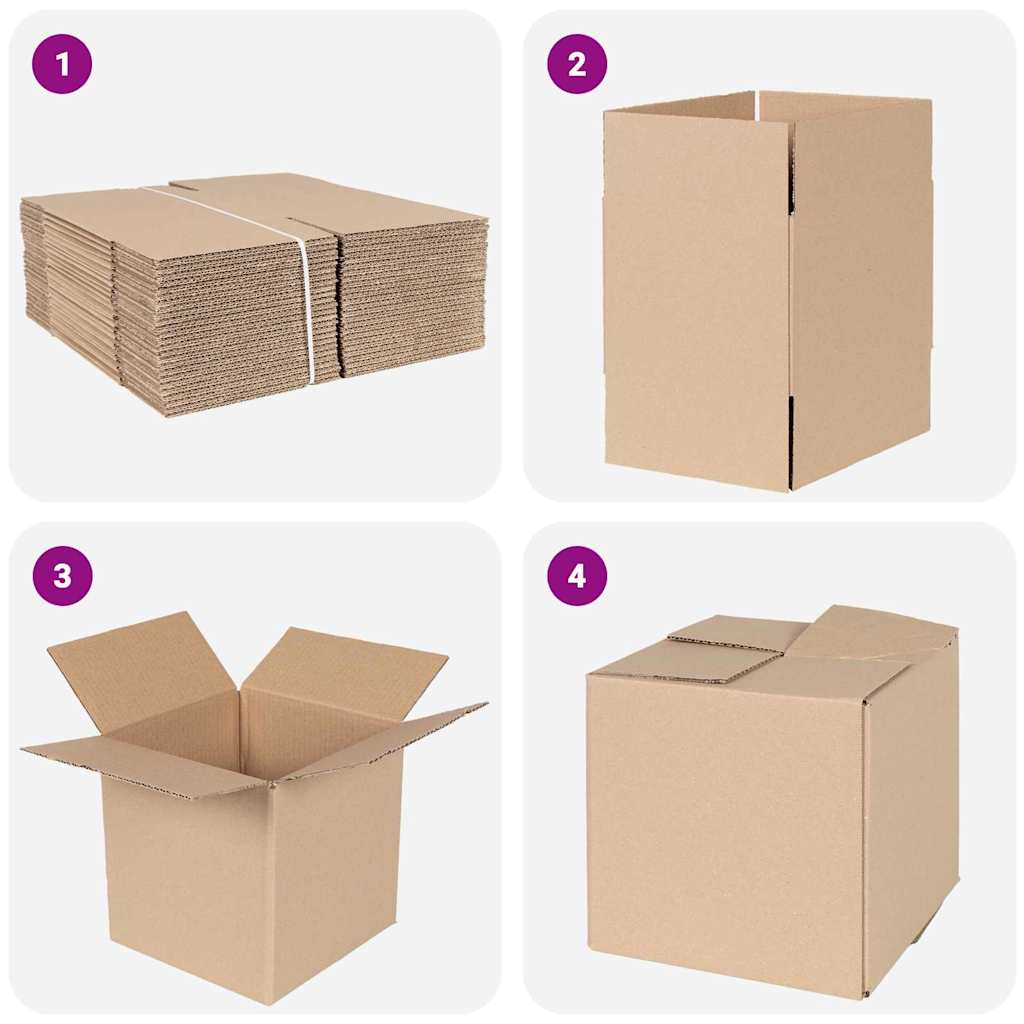 Faltbox mit Speicher 50 pcs Natur 20 x 20 x 20 cm Karton