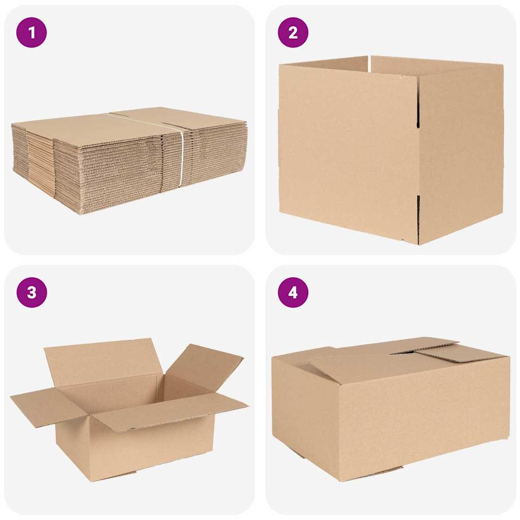 Faltbox mit Speicher 50 pcs Natur 35 x 24 x 15 cm Karton