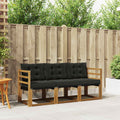 Outdoor-Sofagarnitur mit Kissen 3 pcs Natürlich und Schwarz