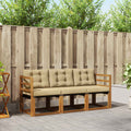 Outdoor-Sofagarnitur mit Kissen 3 pcs Natur und Beige