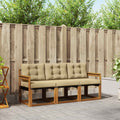 Outdoor-Sofagarnitur mit Kissen 3 pcs Natur und Beige