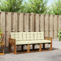 Outdoor-Sofagarnitur mit Kissen 3 pcs Natur und Creme