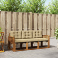 Outdoor-Sofagarnitur mit Kissen 3 pcs Natur und Beige
