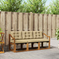 Outdoor-Sofagarnitur mit Kissen 3 pcs Natur und Beige
