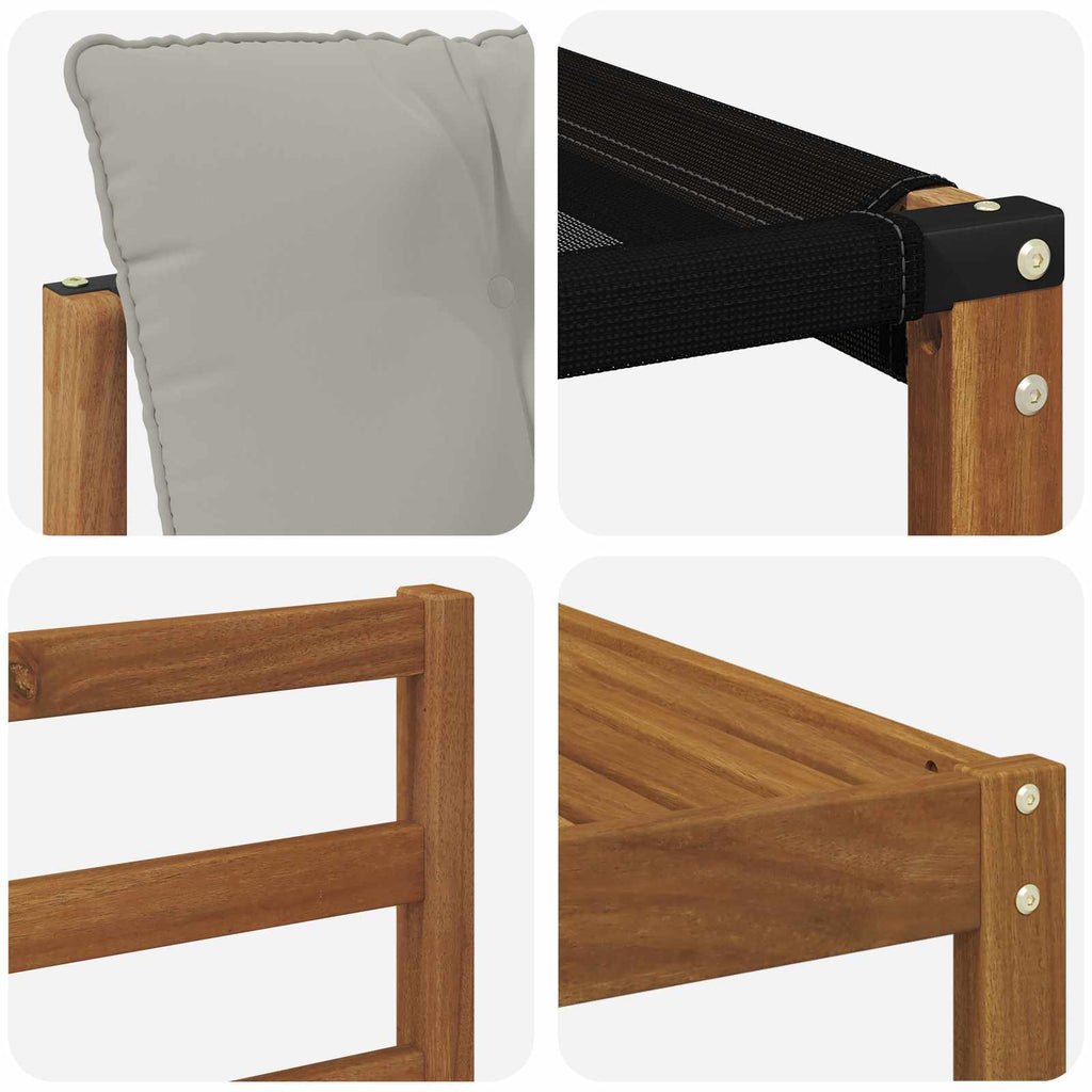 Outdoor-Sofagarnitur mit Kissen 5 pcs Natürlich und Hellgrau