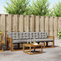 Outdoor-Sofagarnitur mit Kissen 5 pcs Natürlich und Hellgrau