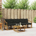 Outdoor-Sofagarnitur mit Kissen 5 pcs Natürlich und Schwarz