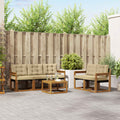 Outdoor-Sofagarnitur mit Kissen 6 pcs Natur und Beige