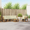 Outdoor-Sofagarnitur mit Kissen 7 pcs Natur und Creme