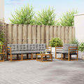 Outdoor-Sofagarnitur mit Kissen 7 pcs Natürlich und Hellgrau