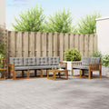 Outdoor-Sofagarnitur mit Kissen 7 pcs Natürlich und Hellgrau