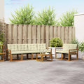 Outdoor-Sofagarnitur mit Kissen 7 pcs Natur und Creme