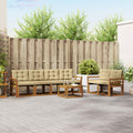 Outdoor-Sofagarnitur mit Kissen 7 pcs Natur und Beige