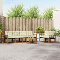 Outdoor-Sofagarnitur mit Kissen 7 pcs Natur und Creme