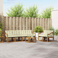 Outdoor-Sofagarnitur mit Kissen 7 pcs Natur und Creme