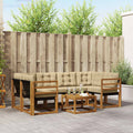 Outdoor-Sofagarnitur mit Kissen 7 pcs Natur und Beige