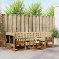 Outdoor-Sofagarnitur mit Kissen 7 pcs Natur und Beige