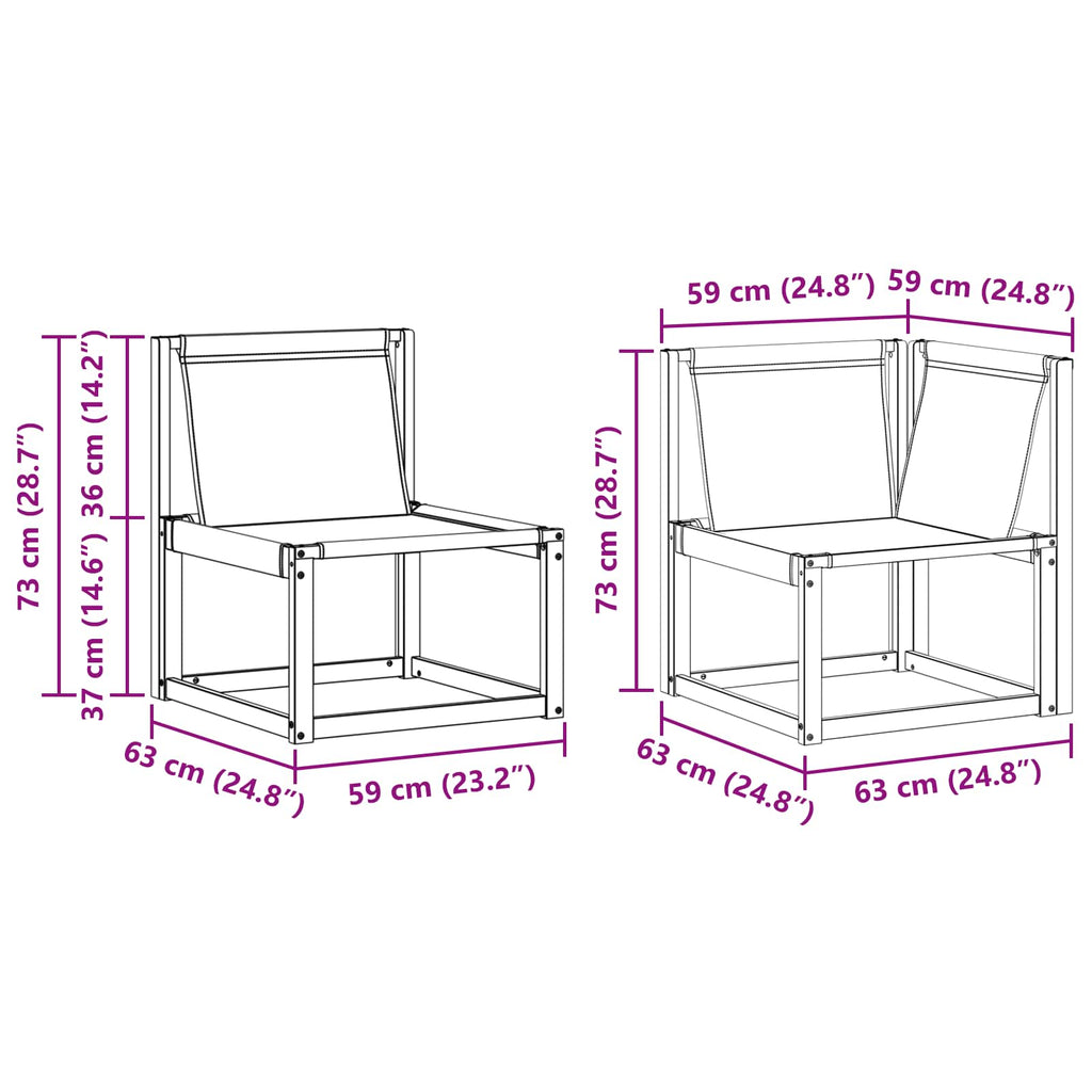 Outdoor-Sofagarnitur mit Kissen 7 pcs Natürlich und Hellgrau