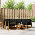 Outdoor-Sofagarnitur mit Kissen 7 pcs Natürlich und Schwarz