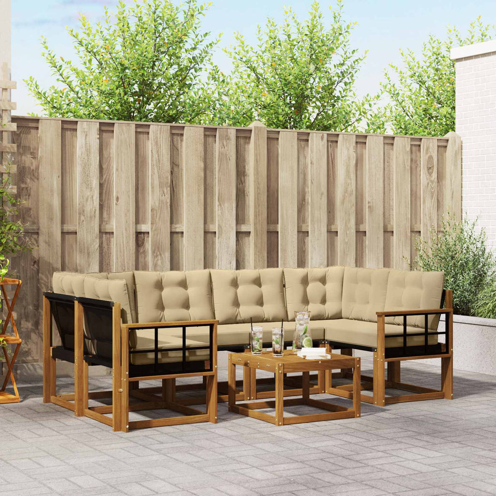 Outdoor-Sofagarnitur mit Kissen 7 pcs Natur und Beige