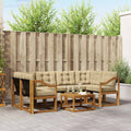 Outdoor-Sofagarnitur mit Kissen 7 pcs Natur und Beige