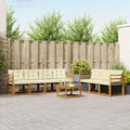 Outdoor-Sofagarnitur mit Kissen 8 pcs Natur und Creme